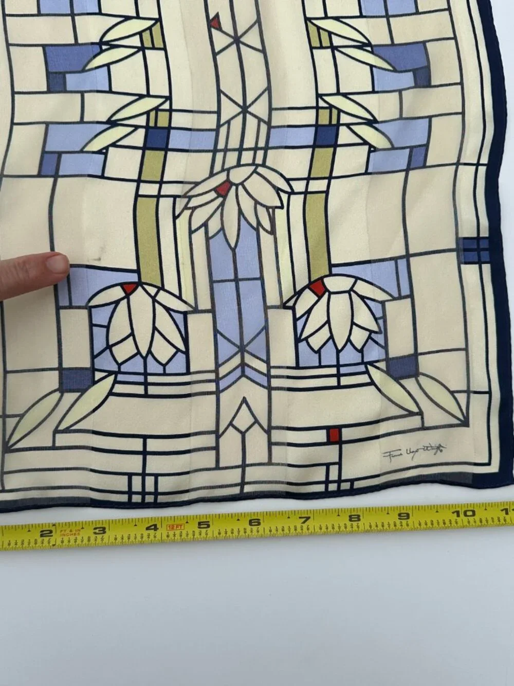 MOMA Frank Lloyd Wright Collection Stained Glass 100% Silk Scarf- New w/ Tags